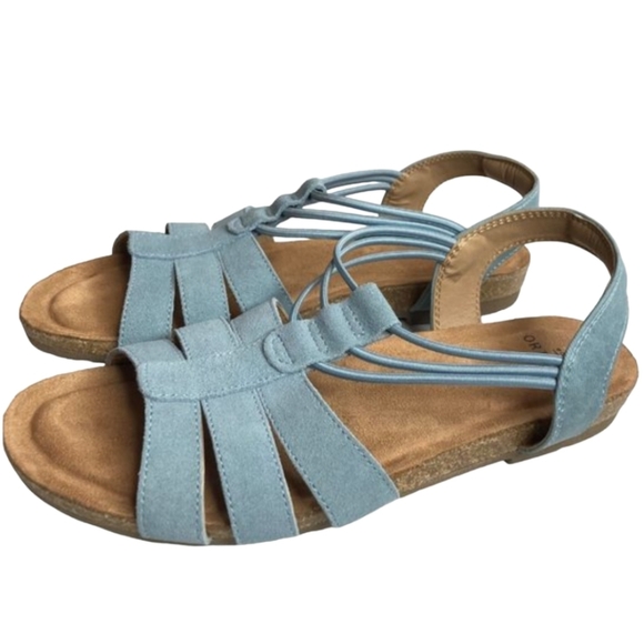 Earth Origins‎ Leather Sling-Back Sandals Laney Moroccan Blue - Medium Size 6.5 - Picture 1 of 6